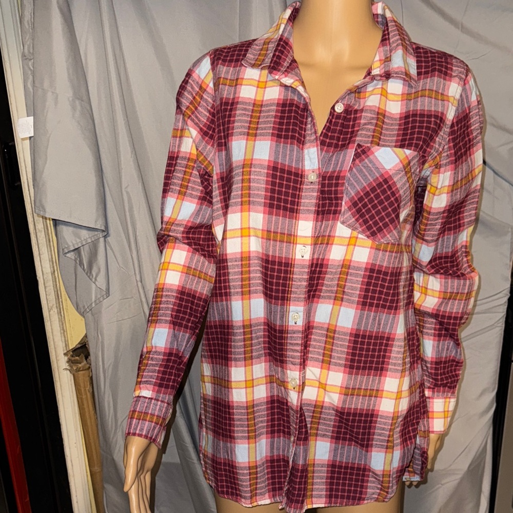 Old Navy Red and Yellow Plaid Shirt